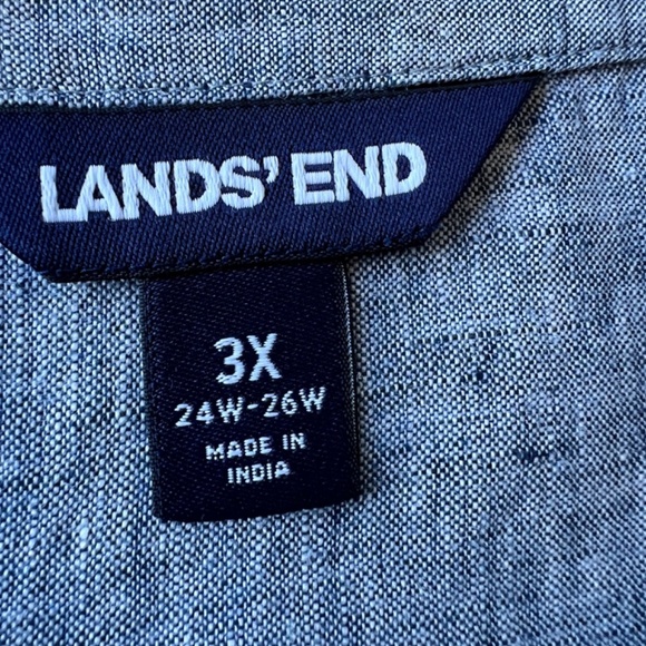 Land’s End 100% Linen Boxy Button Shoulder/Collar Pullover Shirt - Picture 5 of 9